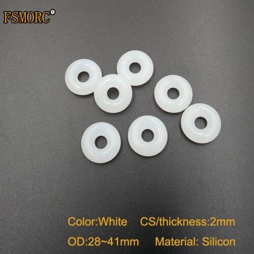 2mm Thickness white and red silicon o-rings OD 28 29 30 31 32 33 34 35 36 37 38 39 40 41mm Food Grade Seals gasket no poison