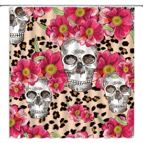 Skull Man Waterproof Shower Curtain Colorful Skeleton Bath Curtain Washable Polyester Fabric 180X180 Bathroom Screen With Hook