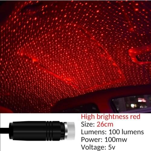 1pcs Mini LED Car Roof Star Night Light Projector Atmosphere Galaxy Lamp USB Decorative Lamp Adjustable Car Interior Decor Light