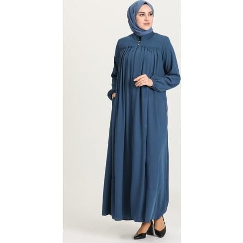 2040 Women Long Sleeve Muslim Abaya Maxi Kaftan big size womens dress Stone Detailed abaya woman dress Islamic clothing Turkey