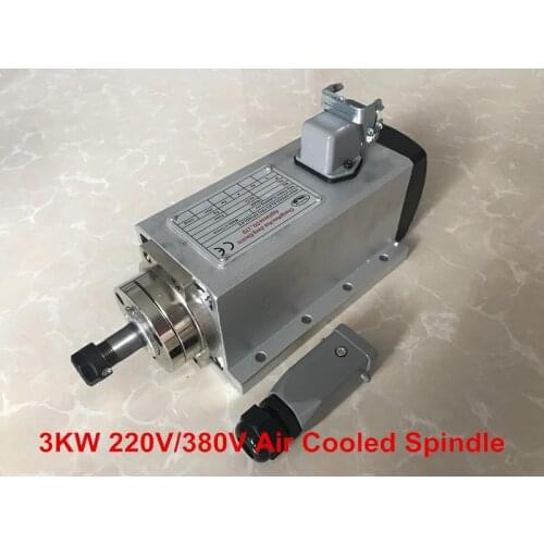 3KW ER20 Air Cooled Spindle Motor 220V /380V 4 Bearings For Engraving Machine