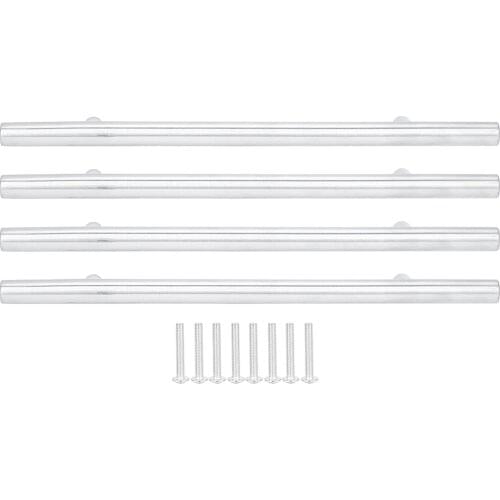 4pcs Bar Handle Stainless Steel Furniture Handle With Screws For Wardrobes Drawers Cabinet Balcony Sliding Wooden Door Handle