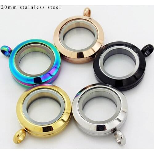 5pcs/lot 20mm Stainless Steel Good Quality DIY Glass Locket Twisted Pendant for Necklace