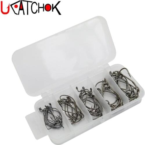 50pcs/set hook box kit crank hook lure fishing texas rig hook essential suit fishing accessories combo set fishing tackle