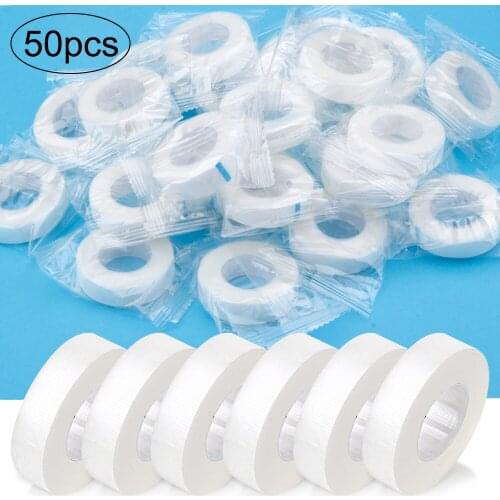 50pcs Professional Eyelash Extension Medical Tape Under Patches False Eyelash PE Tape Non-woven Lash Patch Breathable Makeup Too