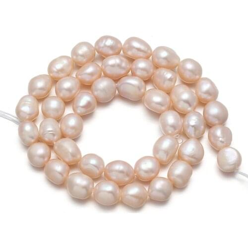 8-9mm Natural Freshwater Baroque Pearl Beads Irregular White Pink Purple Loose Spacer Beads for Handwork Jewelry Making DIY 15