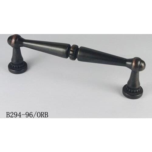 96mm American vintage style Black antique copper kitchen cabinet cupboard door handle 3.75" bronze dresser drawer pull knob ORB