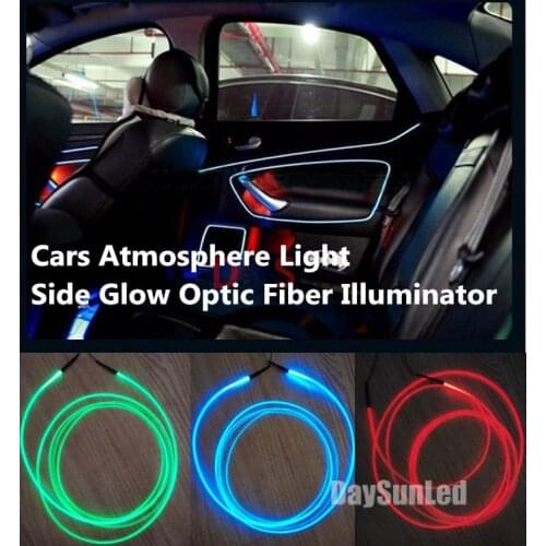Free Shipping Hot Led Car Atmosphere Light Illuminators with Dia 2.0mm Optic Fiber EL Wire Replacement for All Cars Cold-light