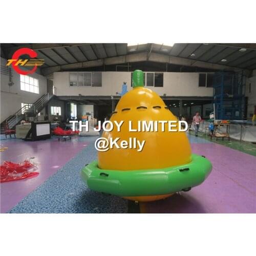 Free air shipping inflatable water toys, inflatable saturn water spinner toy for swimming pool, inflatable pear-shapes gyroscope