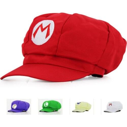 Adults Kids Anime Super Mario Hat Luigi Bros Cosplay Baseball Cap Cos Costume Accessories Halloween Party Cap Gift Wholesale
