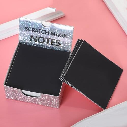 100 Page Children DIY Laser Sticky Note Graffiti Scratch Painting Paper Creative Scratch Magic Notes Colorize Drawing Cards Toys