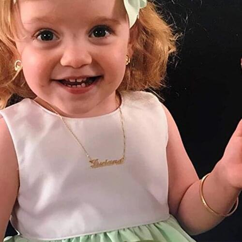 Personalized Baby Name necklace Gold Chain baby Girl Boy Necklace Custom name chain Minimal letter baby jewelry Gift Maxi Colar