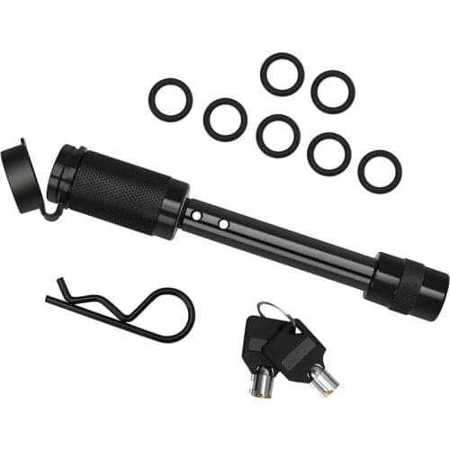 Black Tow Bar Tongue Hitch Pin Lock Removable Trailer Ball Mount 5/8" with Safety Clip RV Parts Camper Caravan Accessories