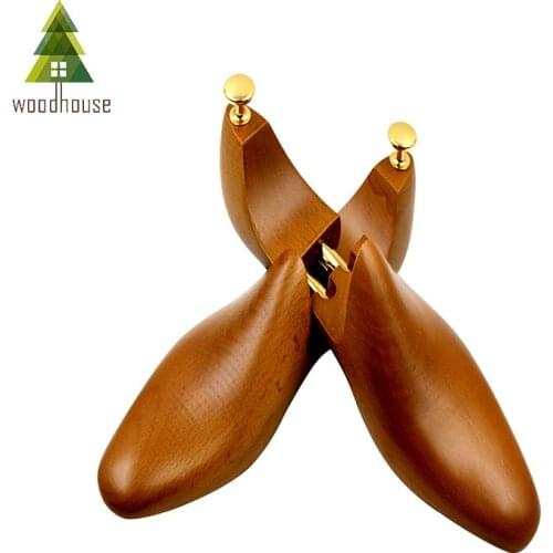 Woodhouse Mens and Womens Shoe Trees Twin Tube Adjustable Natrual Beech Wood Shoe Tree