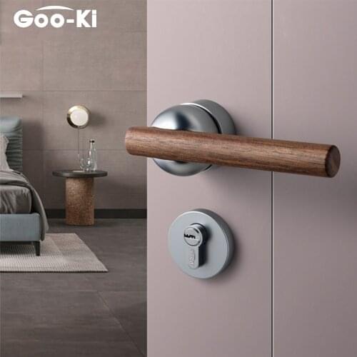 Luxury Black Walnut Door Lock American Style Bedroom Door Lock Interior Door Handle Furniture Security Door Handle Lockset