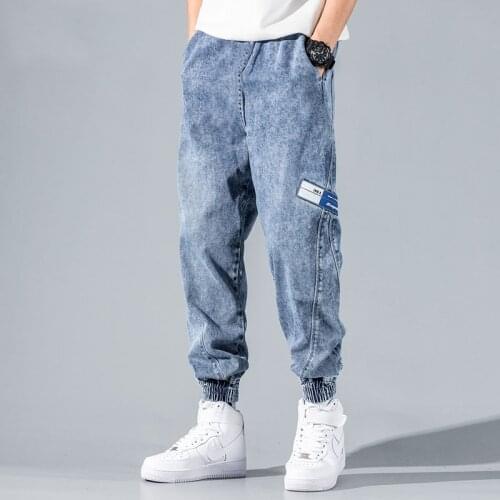 Streetwear Hip Hop Harem Jeans Pants Men Loose Joggers Denim Casual Sweatpants Korean Style Mens jeans Cargo Pants Joggers Pant