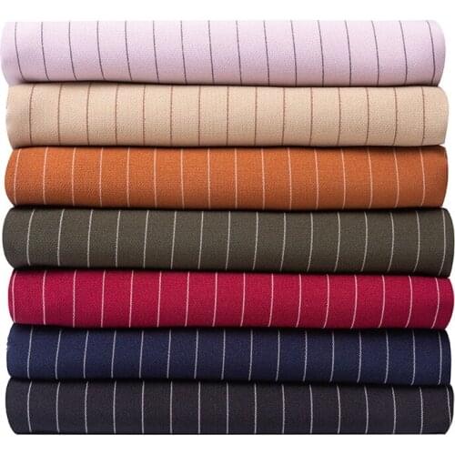 Elastic Striped Fabric Drooping Suit Pants Skirt Cloth Sewing Dress Stretch Polyester Spandex Anti-wrinkle Brocade Black Blue