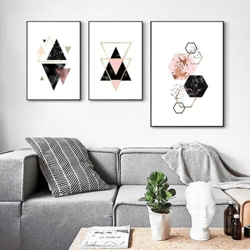 Geometric Wall Art Posters And Prints Decoracion Nordica Canvas Prints Canvas Painting Wall Pictures For Living Room Unframed