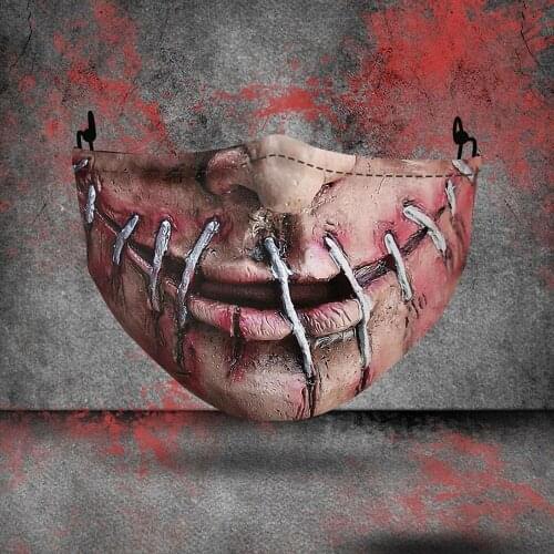 Halloween Clown Horror Mouth Masks Women Men Unisex Clown Cospaly Gift Face-Protection Cycling Spots Breathable Adult Party Mask