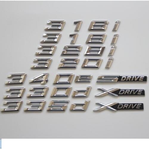Chrome Letters Trunk Emblem Emblems Badges for BMW F30 F35 F80 F31 320i 330i 340i 318i 316i 328i 335i 330d 335d 340e XDrive