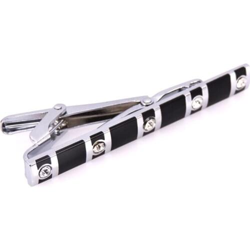 Plaid tie clip high quality mens shirt tie clip new fashion Stripe Tie Clip French wedding business tie clip