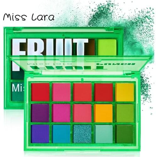 Miss lara Makeup Sweet Party Eyeshadow Pallete Neon Palette 15 Shimmer Glitter Matte Shades Matellic Nude Blendable Pigment