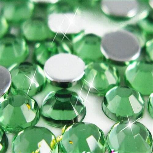 2-12MM DIY Bling Green Color Round Acrylic Rhinestones Flatback Acrylic Stones no Glue for Hand Craft Arts Decoration