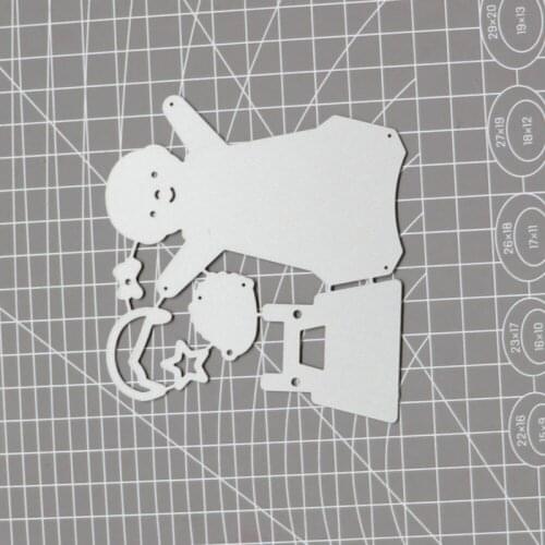 Little Girl Dress Hedgehog Set Dies Cutting Metal Stencil Template for DIY Embossing Paper Photo Album Greeting Cards Making