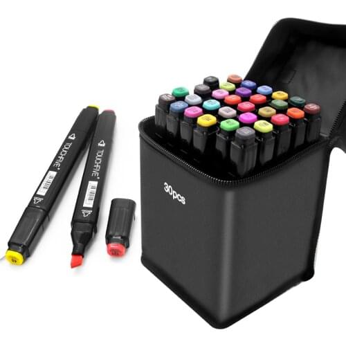 TOUCHFIVE 30 Colors Art Markers Brush Pen Sketch Alcohol Based Markers Dual Head Manga Drawing Pens Art Supplies