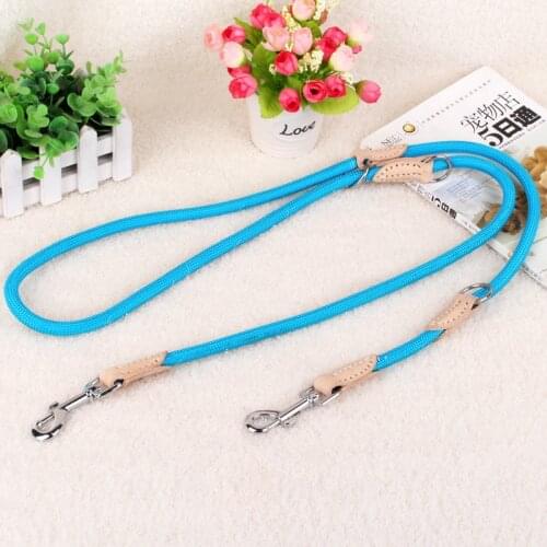 Multi Function 2M Nylon Dual Dogs Leash No-Tangle Double Dog Leashes Couple For Training Two Dogs For Small Medium Large Dogs