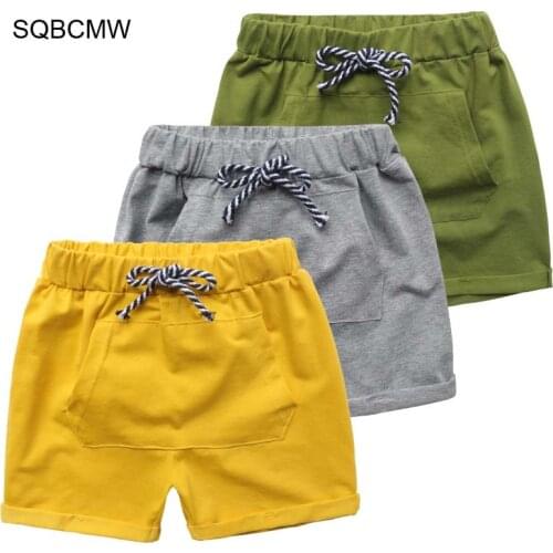 2020 Hot Sale solid colors Kids Trousers girls shorts Children Pants for baby boys summer beach loose shorts size90~130