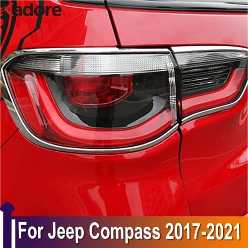 For Jeep Compass 2017 2018 2019 2020 Chrome Exterior Rear Lamp Cover Molding Trims Tail Light Car Covers Decoration Accessories