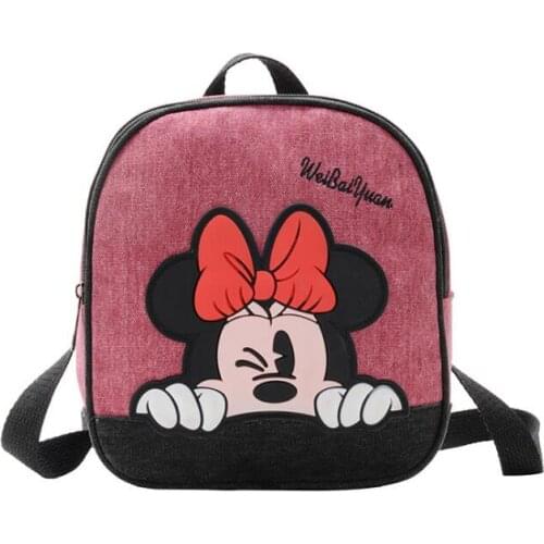 Disney kindergarten school bag cartoon minnie mickey mouse baby 3-6 years old children backpack boy girl travel backpack