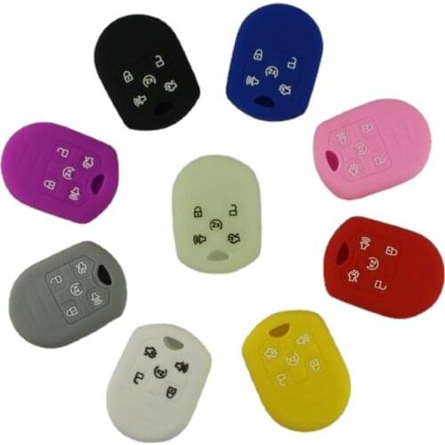 Silicone Car Remote Key Cover Case Shell Fob for FORD Expedition Mustang F150 F250-350 Super Duty 5 Button Key Case