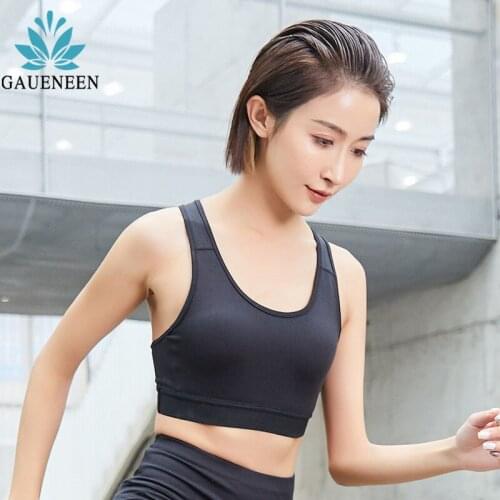 GAUENEEN Padded Sports Bra Yoga Tank Top Athletic Vest Women Sportwear Sleeveless Crop Top Exercise Fitness Cropped Tops