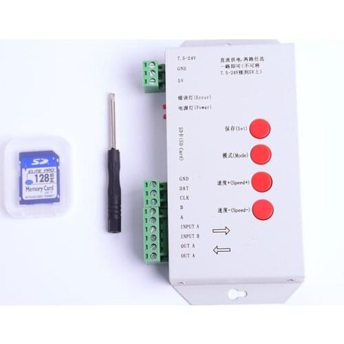 T-1000S DMX 512 RGB LED Controller Configurable SPI SD Card WS2812B T-1000S DMX 512 RGB LED Controller Configurable SPI SD JK158