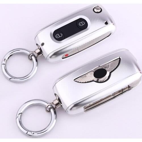 High Quality Aluminum Alloy Car Key Case FOB Key Cover for Bentley Continetal Mulsanne Flying Spur Bentayga Shell Ring