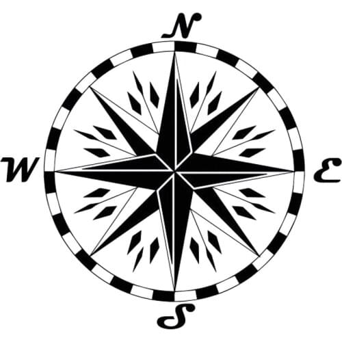 13.8cm*12.8cm NSWE Interesting Compass Wind Rose Motorcycle Vinyl Decal Car Stickers S6-3528