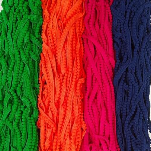 2Yards 10 mm MINI Pearl Pompom Fringe Ribbon Pom Pom Trim Ball Sewing Lace Kintted Fabric Handmade Craft Accessories