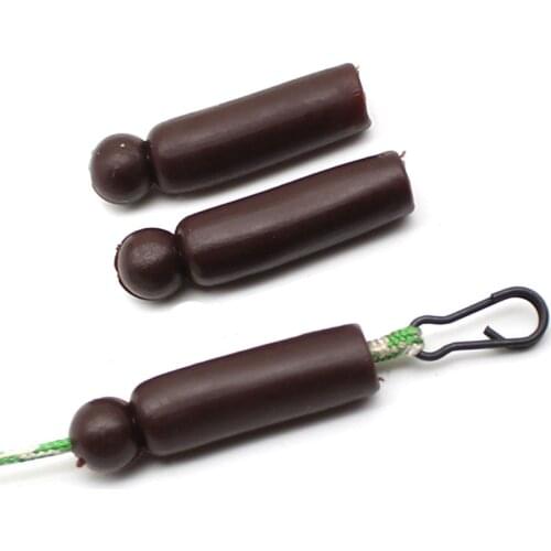 20PCS Chod Helicopter Buffer Beads Brown Rubber Mini Covert Buffer Beads Anti Tangle Sleeve Carp Bream Tench Coarse fishing