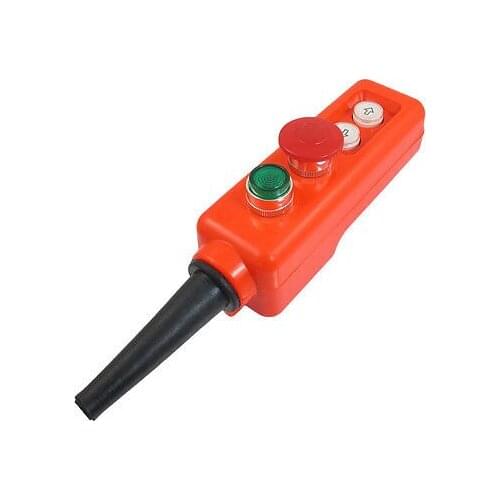 24V Green Light Red Mushroom Up Down Hoist Push Button Switch Control Station