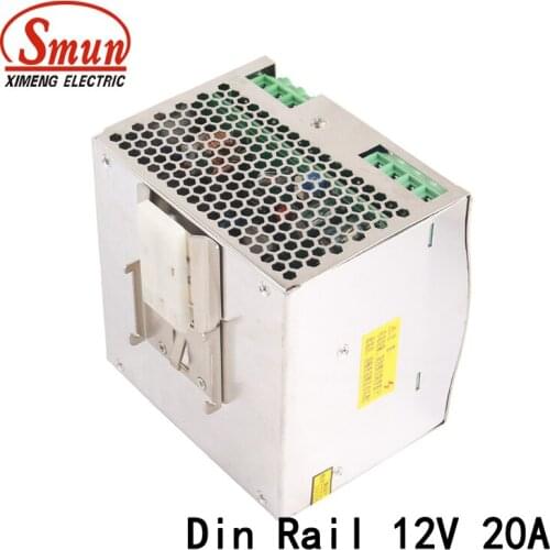 240W 12V 20A Single Output AC-DC industrial Din Rail Switching Mode Power Supply DRP-240-24 With PFC Function