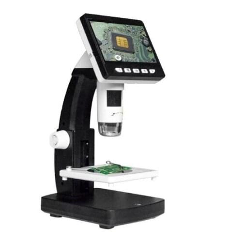 3.5 inch LCD Screen 1080P HD Digital Microscope LED Illuminated 1000X Electron Microscope with Liftable Stage Measuring Software