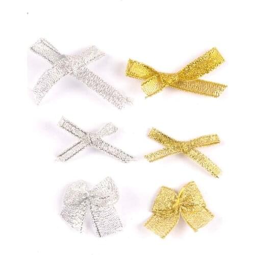50pcs silver/golden Bow Christmas Tree Decoration Xmas Ornament Bowknot Party Home Wedding Decor cp2396