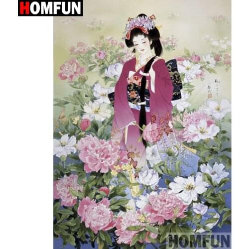 HOMFUN Full Square/Round Drill 5D DIY Diamond Painting "Flower beauty" Embroidery Cross Stitch 5D Home Decor Gift A18084
