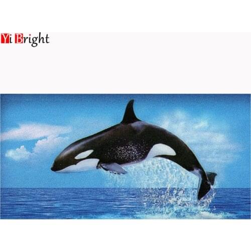 Full Square 5D DIY Diamond Painting animal Killer Whale Diamond Embroidery Cross Stitch Mosaic Rhinestone Home Decor Gift XY12