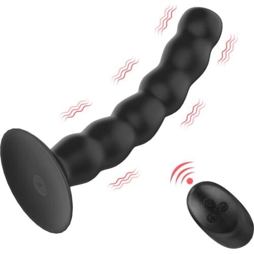 Butt Plug Vagina Prostate Massage Wireless Remote Control 10 Modes Vibrator Sex Toys for Women Men Strong Suction Cup Anal Beads