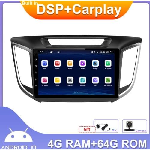 Android 10.0 Car Radio For Hyundai Creta/IX25 2014-2017 DSP CarPlay&Android Auto Multimedia Video Player Car in-Dash Navigation