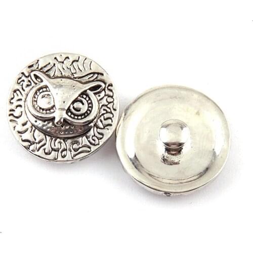 Free shipping new arrival fashion alloy press button clasp owl DIY metal charm