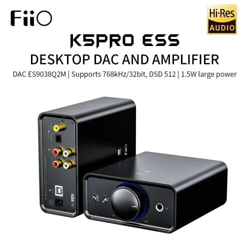FiiO K5 Pro HiFi Audio AK4493 Deskstop Amplifier AMP DAC with RCA/6.35/3.5mm output USB-B/OPT/COAX/RCA Input 768K/32Bit DSD512
